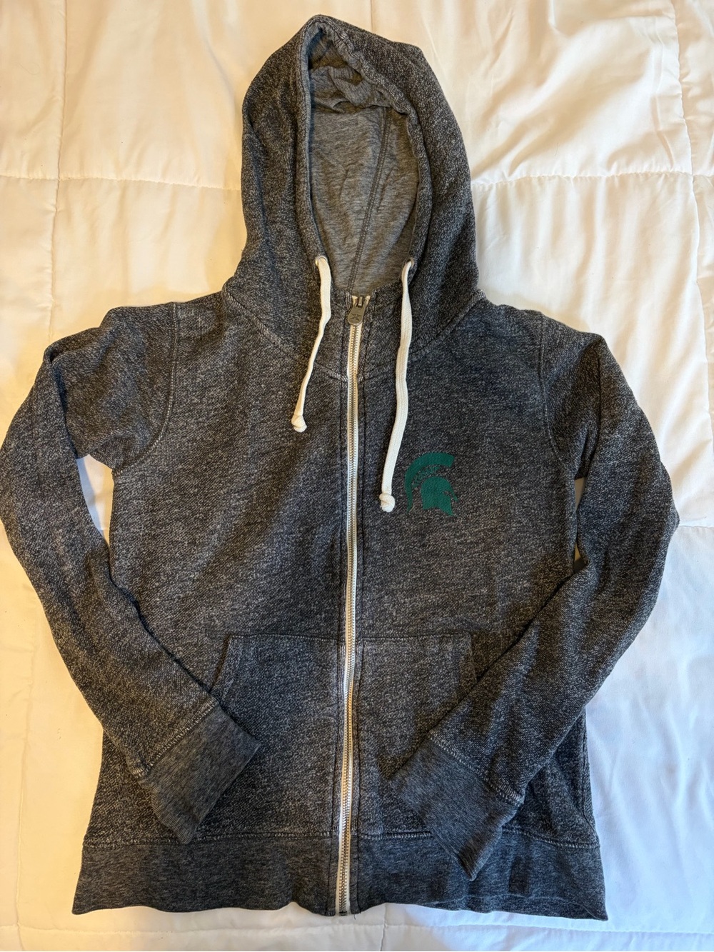 Michigan State MSU Charcoal Gray Zip-Up Hoodie
